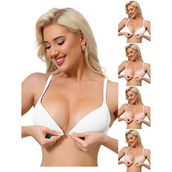 5 Packs Women's Push Up Underwire Bralette Adjustable Straps Bras with Front Closure