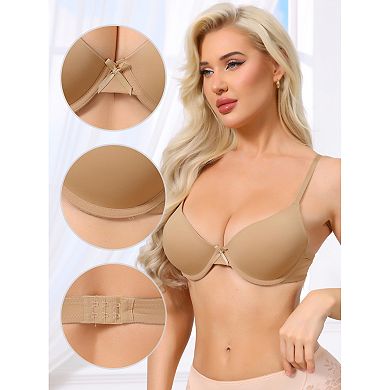 5 Packs Women's Underwired Minimizers Ice Silk Full Cup Bralettes Push Up Bra Adjustable Straps