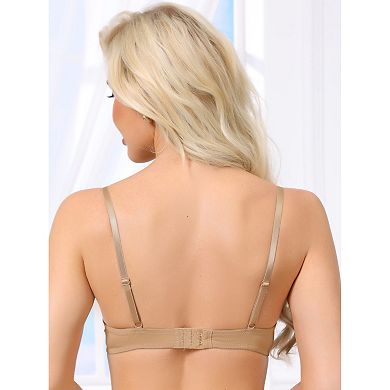 5 Packs Women's Underwired Minimizers Ice Silk Full Cup Bralettes Push Up Bra Adjustable Straps
