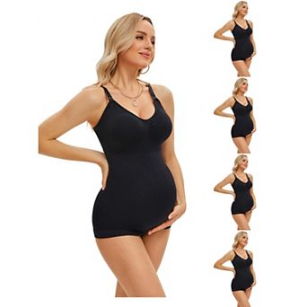 5 Packs Women's Nursing Cami with Adjustable Straps Breastfeeding V Neck Built-In Bra Vest