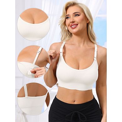 5 Packs Women's Nursing Bras Wireless Push Up Bralettes Full Coverage Bra Adjustable Straps