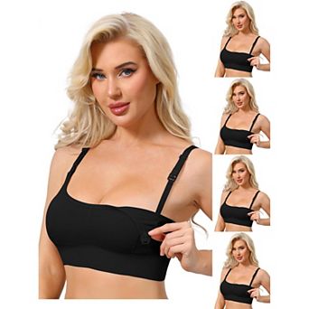 5 Packs Women's Nursing Bras Wireless Push Up Bralettes Full Coverage Bra Adjustable Straps