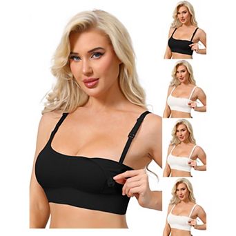 5 Packs Women's Nursing Bras Wireless Push Up Bralettes Full Coverage Bra Adjustable Straps