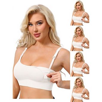 5 Packs Women's Nursing Bras Wireless Push Up Bralettes Full Coverage Bra Adjustable Straps