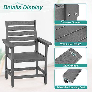 Hearthshire Outdoor Dining Chair with Armrest, Patio Chair for Backyard