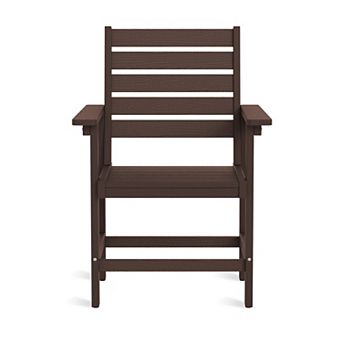 Hearthshire Outdoor Dining Chair with Armrest, Patio Chair for Backyard