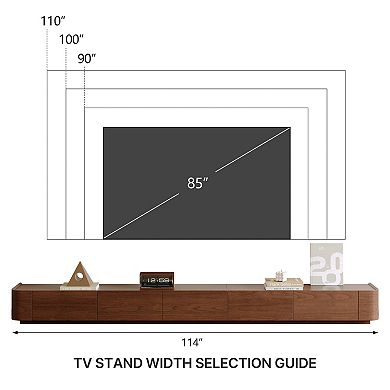 Fully-Assembled Mid-Century Modern TV Stand for 75+ inch TV