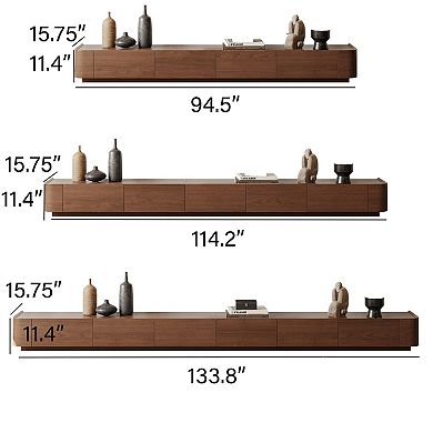Fully-Assembled Mid-Century Modern TV Stand for 75+ inch TV