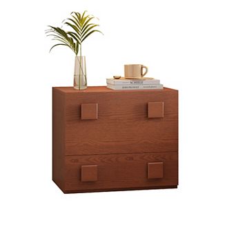 22.8" Modular TV Stand, Stackable Wooden Media Console with 2 Drawers, Modern Storage Unit