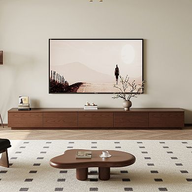 Modern Walnut Finish TV Stand, Media Console