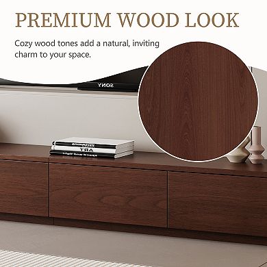 Modern Walnut Finish TV Stand, Media Console