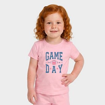 Game Day Blue Distressed - Toddler Crew Shorts Set