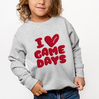 I Love Game Days Puff Print - Toddler Graphic Sweatshirt