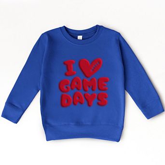 I Love Game Days Puff Print - Toddler Graphic Sweatshirt