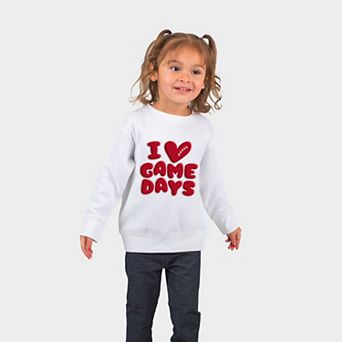 I Love Game Days Puff Print - Toddler Graphic Sweatshirt