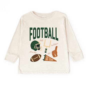 Football Green Icons - Toddler Long Sleeve Graphic Tee