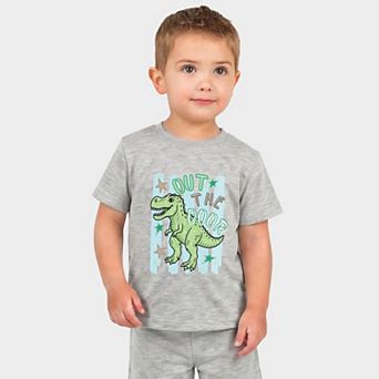 Out The Door Dinosaur - Toddler Crew Shorts Set
