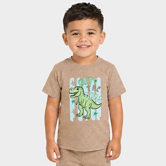 Out The Door Dinosaur - Toddler Crew Shorts Set