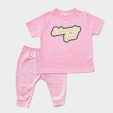 Summer Girl Retro - Infant Jogger Pant Crew Set