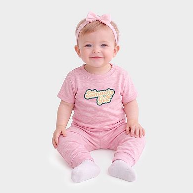 Summer Girl Retro - Infant Jogger Pant Crew Set