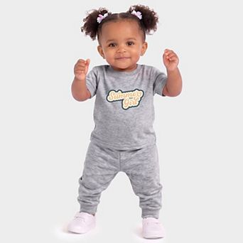 Summer Girl Retro - Infant Jogger Pant Crew Set