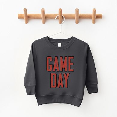 Game Day Outlined Distressed - Toddler Graphic Sweatshirt