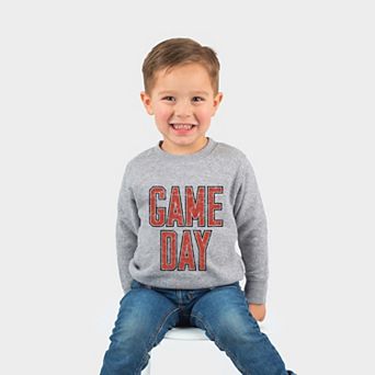 Game Day Outlined Distressed - Toddler Graphic Sweatshirt