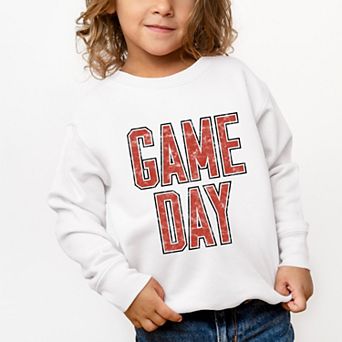 Game Day Outlined Distressed - Toddler Graphic Sweatshirt