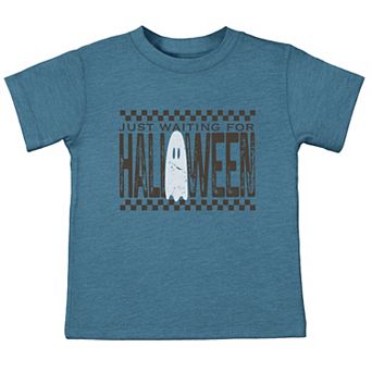 Just Waiting For Halloween Checkered - Toddler Short Sleeve Graphic T-Shirt
