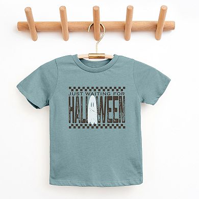 Just Waiting For Halloween Checkered - Youth Short Sleeve Graphic T-Shirt