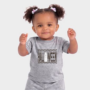 Just Waiting For Halloween Checkered - Infant Jogger Pant Crew Set