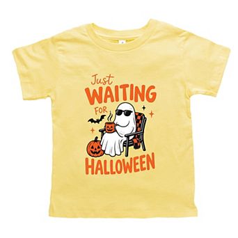 Just Waiting For Halloween Ghost - Toddler Short Sleeve Graphic T-Shirt