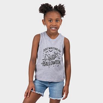 Just Waiting For Halloween Skeleton - Youth Tank Top