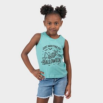 Just Waiting For Halloween Skeleton - Youth Tank Top