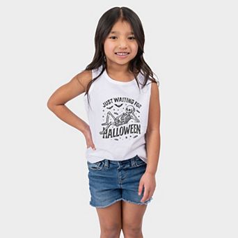 Just Waiting For Halloween Skeleton - Youth Tank Top