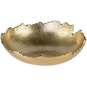 Moon Torn Hammered Metal Bowl Sculpted Edges
