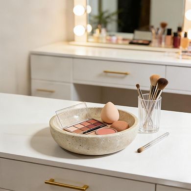Marble Travertine Bowl Decorative Stone Round Home Decor Tray