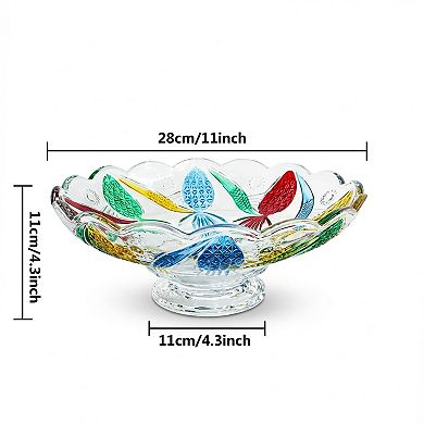 Pineapple Crystal Glass Fruit Bowl Decorative Footed