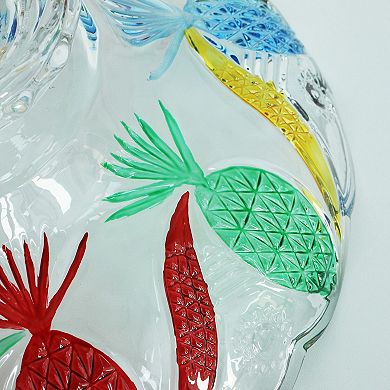 Pineapple Crystal Glass Fruit Bowl Decorative Footed