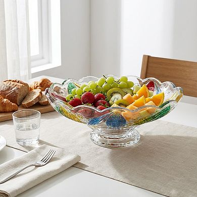 Pineapple Crystal Glass Fruit Bowl Decorative Footed