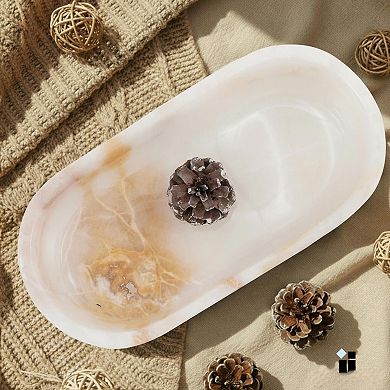 Marble Dough Bowl Handmade Key Dining Table Decor Farmhouse
