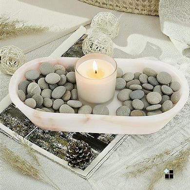 Marble Dough Bowl Handmade Key Dining Table Decor Farmhouse