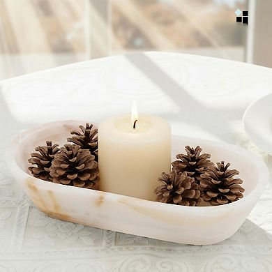 Marble Dough Bowl Handmade Key Dining Table Decor Farmhouse