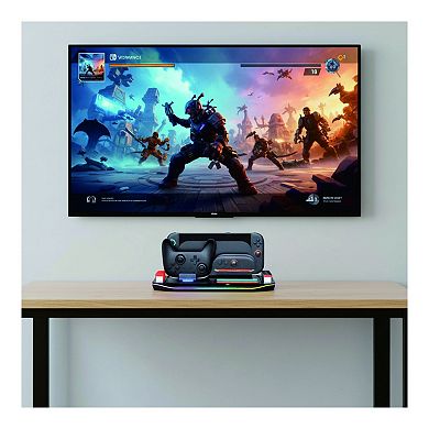 RGB Organizer Station Charging Dock for Nintendo Switch 2-Charges 2 Joy-Cons & 1 NS2 Pro Controller