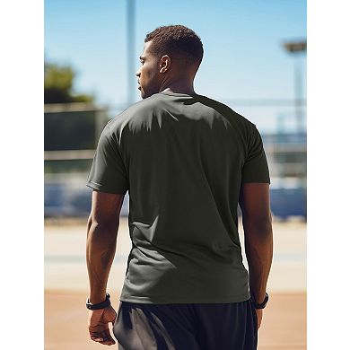 5 Pack Mens Quick Dry Athletic T-Shirt Running Gym Workout Tee