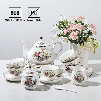 Vintage Floral Porcelain Tea Set