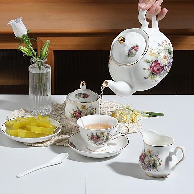 Vintage Floral Porcelain Tea Set