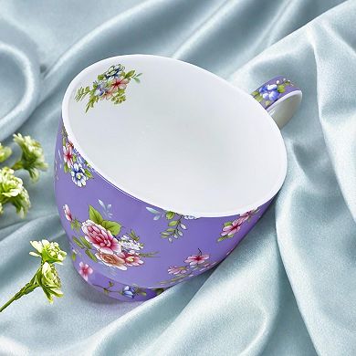 Spring Purple Floral Mug Gift for Women