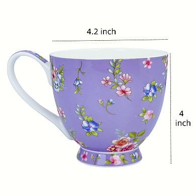 Spring Purple Floral Mug Gift for Women