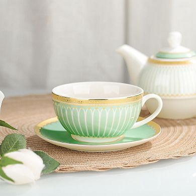 Floral Porcelain Teapot Cup Saucer Set
